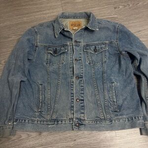 Vintage GAP Blue Jeans Denim Trucker Jacket Size XL Mens Made In Macau